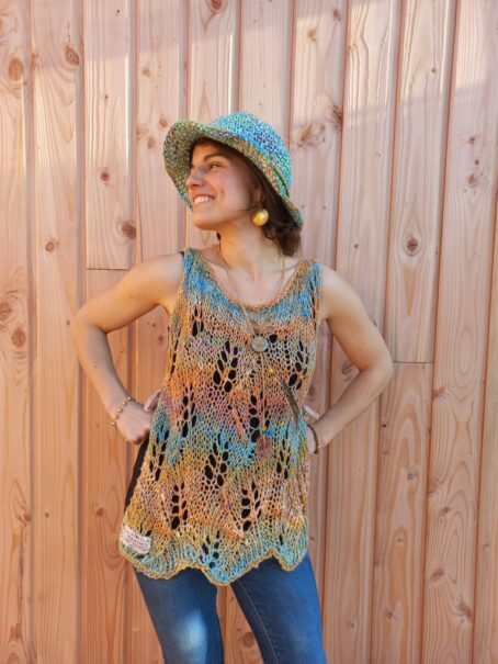 tunique dentelle orange face