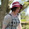chapeau été crocheté en raphia rose laines aquareve