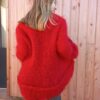 veste rouge mohair 3 laines aquarêve