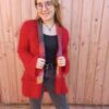 veste rouge mohair laines aquarêve