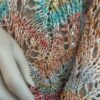pull dentelle pour femme modèle Lagon céleste détail laines aquareve